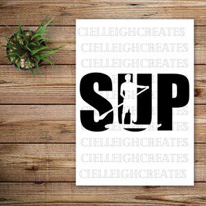 *2 for $20* SUP vinyl decal Sticker Handcrafted Paddle Surf Board